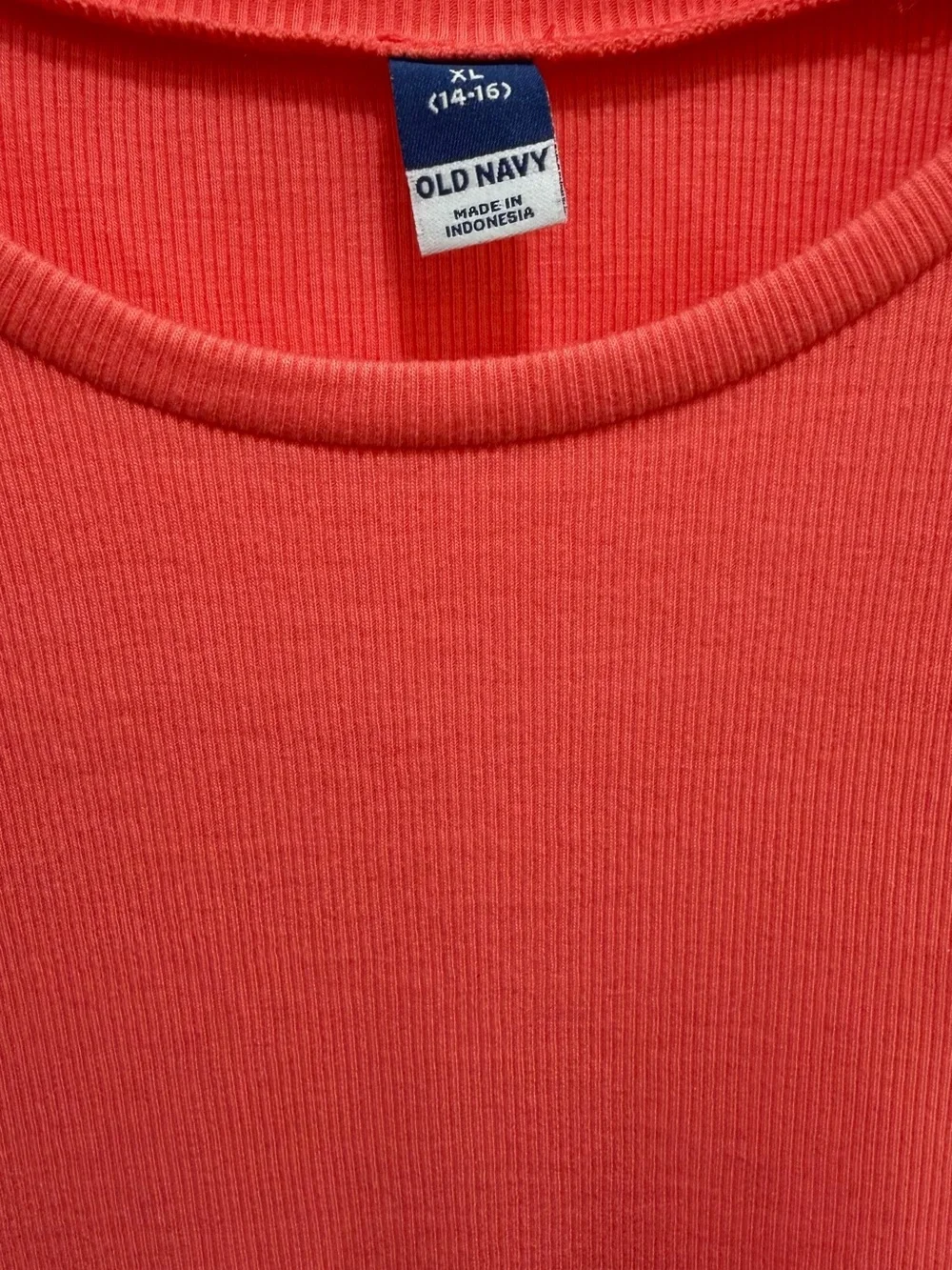 Old Navy Coral Ribbed Crewneck Top